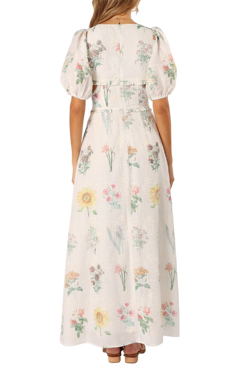 Petal & Pup Jemima Floral Eyelet Cutout Maxi Dress, Alternate, color, Floral