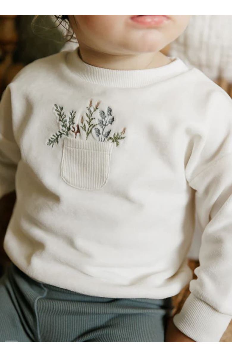 Ely
s 
Co. Velour Pocket Full of Flowers Collection - Lounge Set, Alternate, color, Ivory/Blue