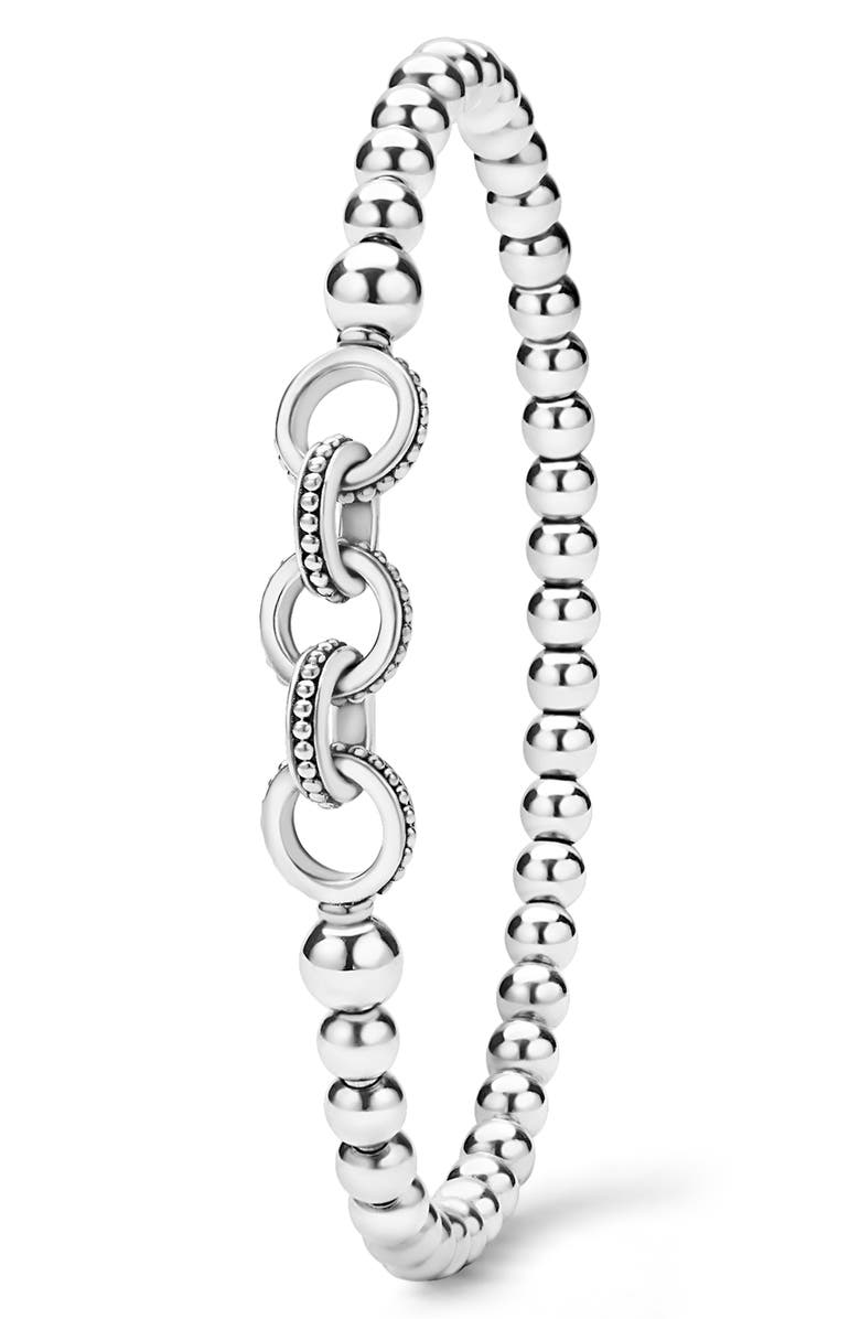 LAGOS 5-Ring Stretch Bracelet, Alternate, color, Silver