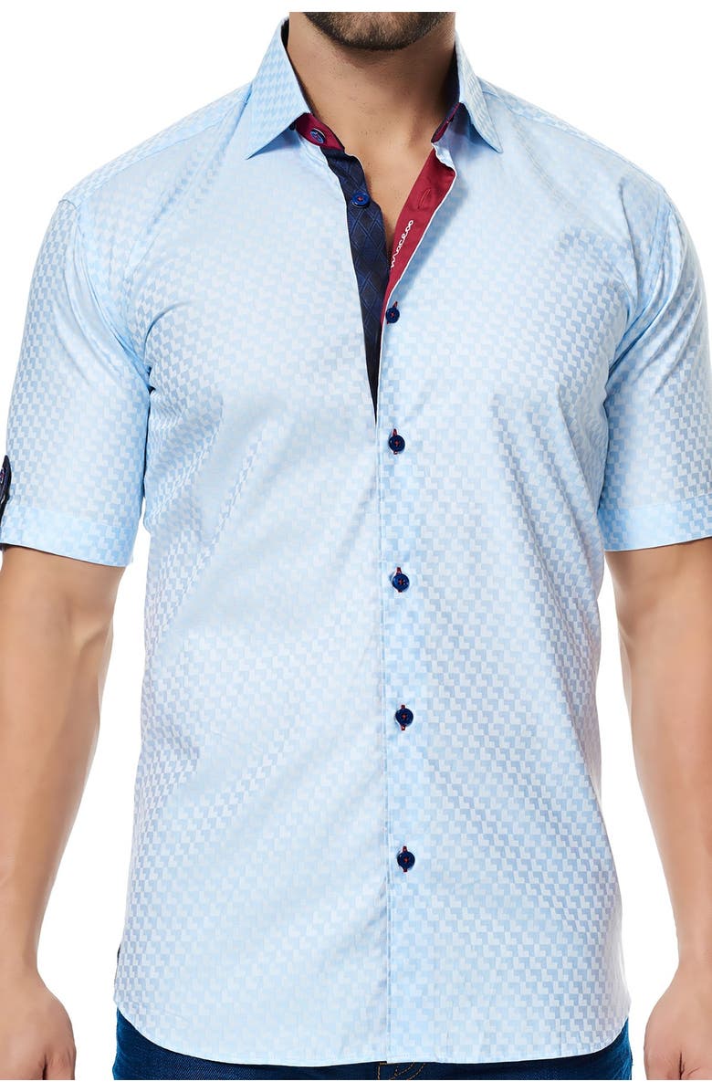 Maceoo Fresh Short Sleeve Regular Fit Shirt, Main, color, Blue