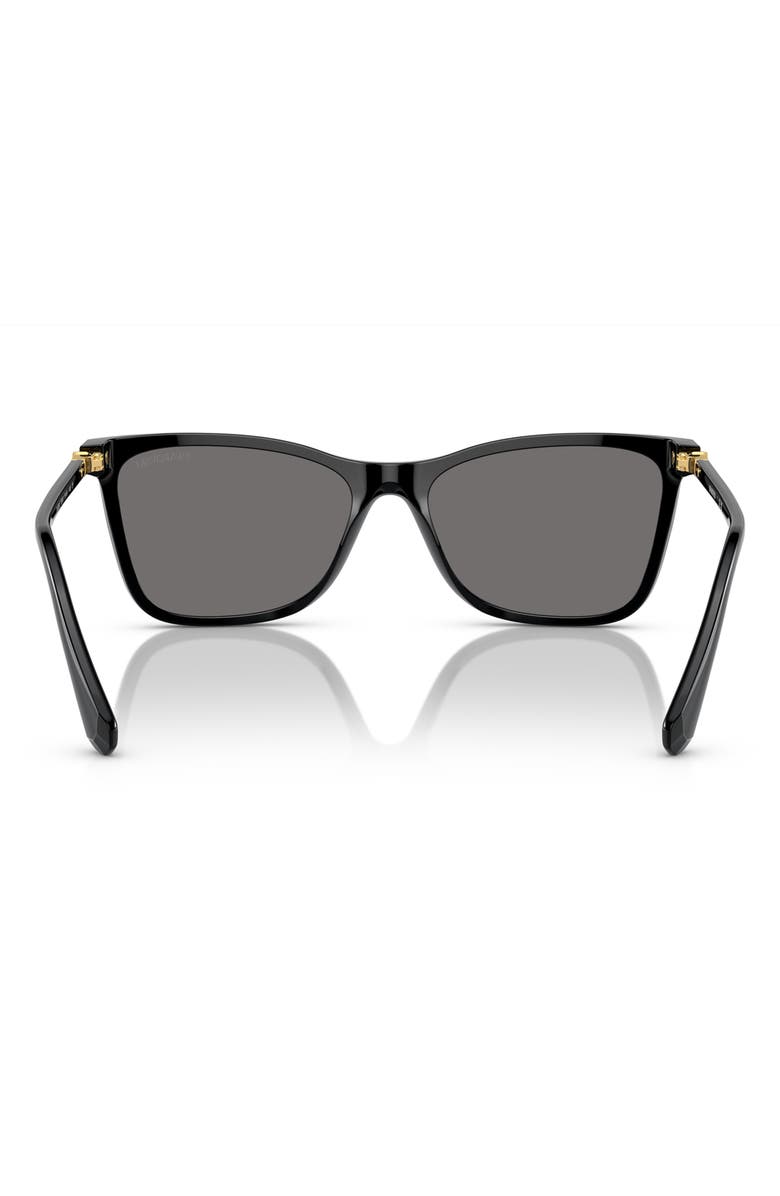 Swarovski 56mm Polarized Rectangular Sunglasses, Alternate, color, Black