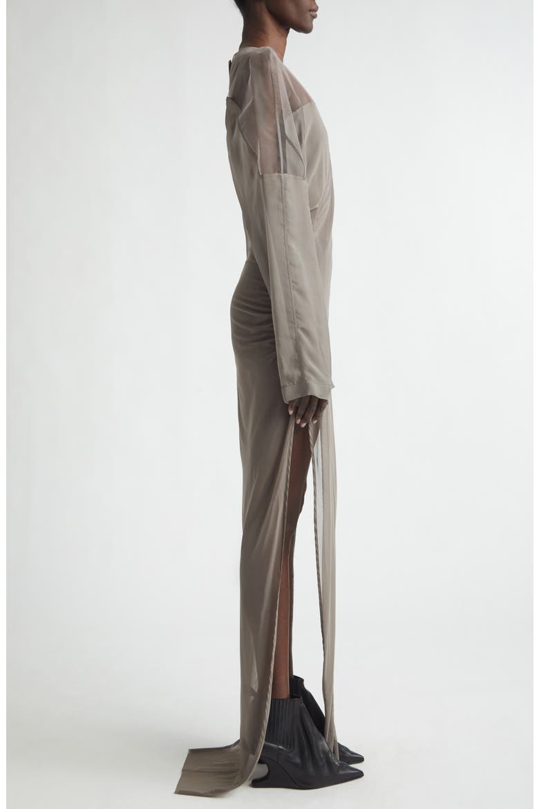 Collage Paneled Long Sleeve Gown, Alternate, color, DUST