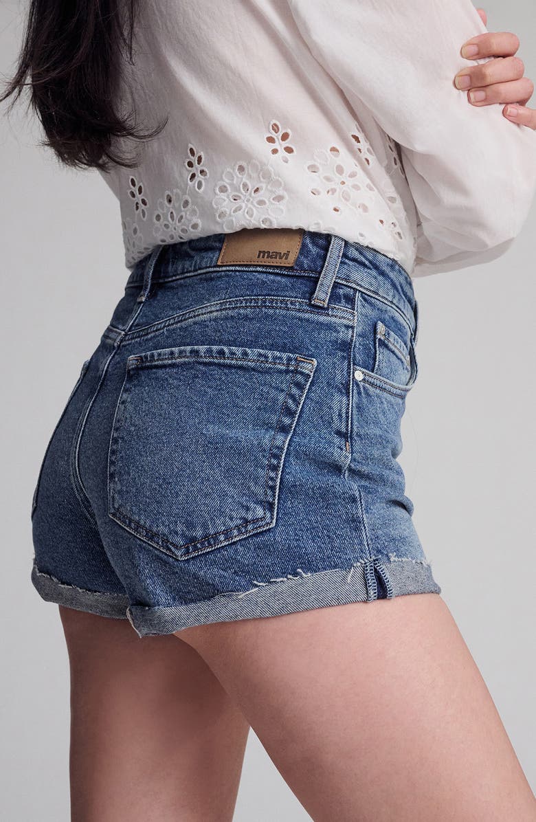 Mavi Jeans Fiora '90s Cuffed Denim Shorts, Alternate, color, Shaded Brushed 90S