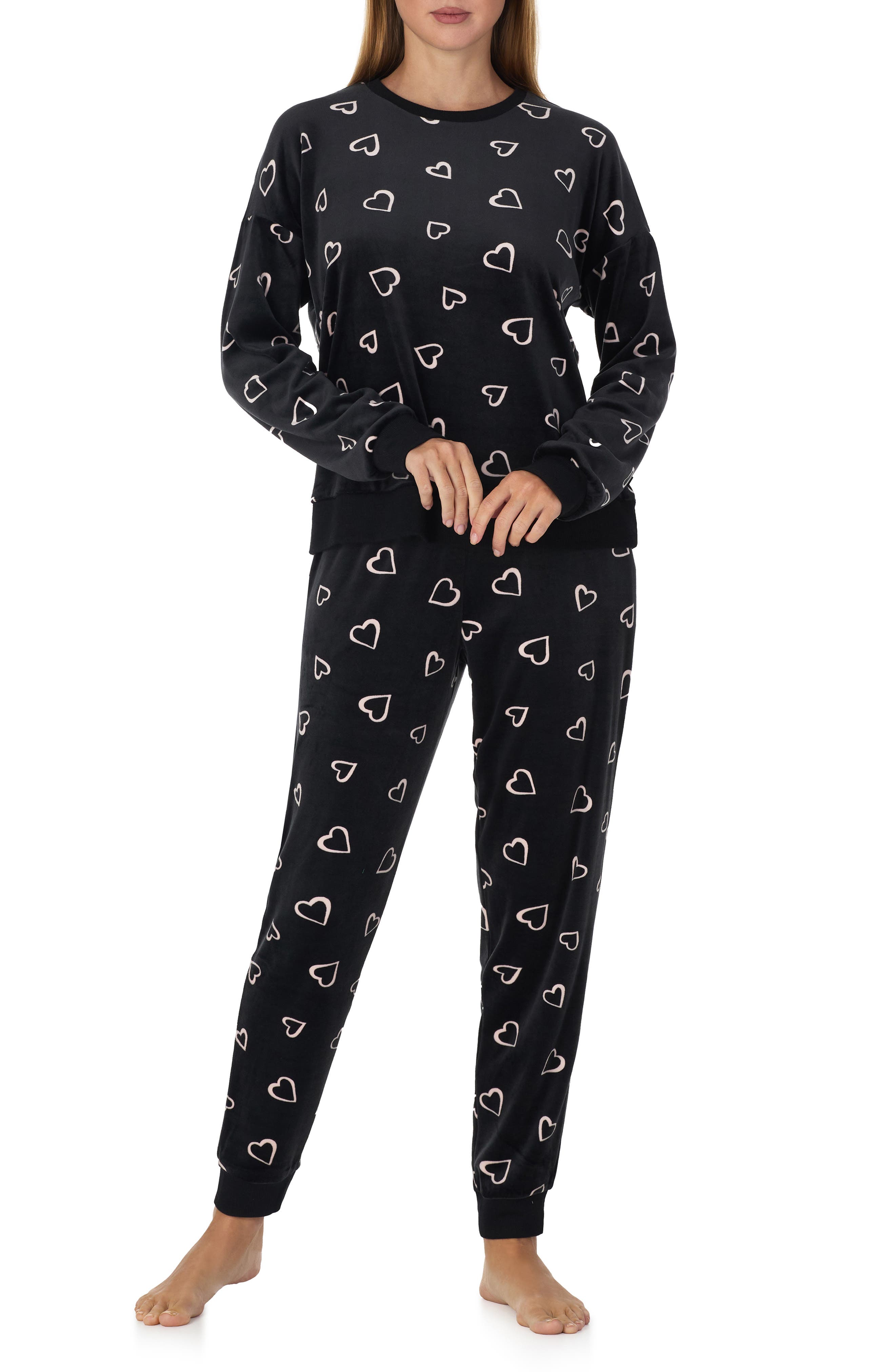 BLACK/ GREY HEART PRINT