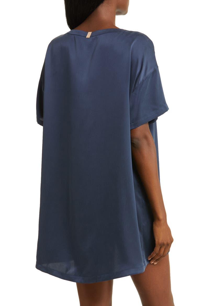 Oversize Silk Sleepshirt, Alternate, color, DEEP BLUE
