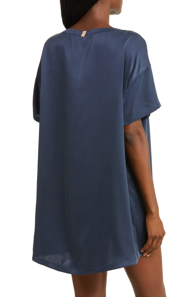 Lunya Oversize Silk Sleepshirt, Alternate, color, Deep Blue