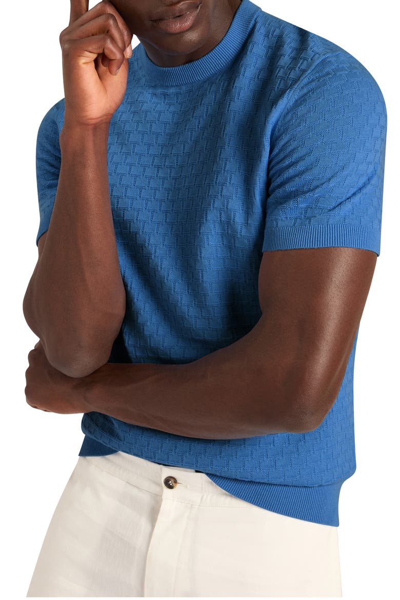 Ingvi Cotton & Wool Knit T-Shirt, Alternate, color, BLUE