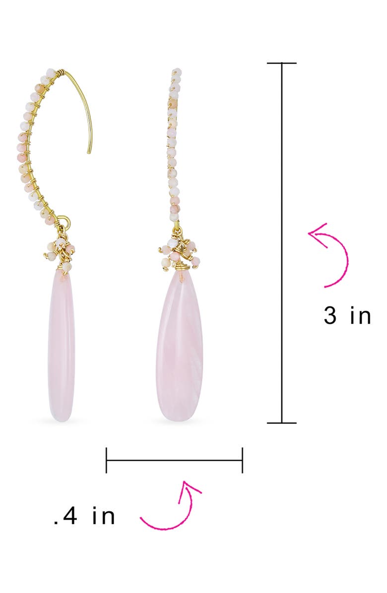 BLING JEWELRY Cluster Teardrop Earrings, Alternate, color, Rose