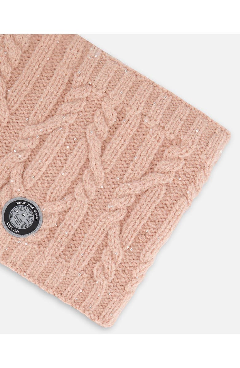 Deux par Deux Kids Unisex Knit Neckwarmer Light Pink, Alternate, color,