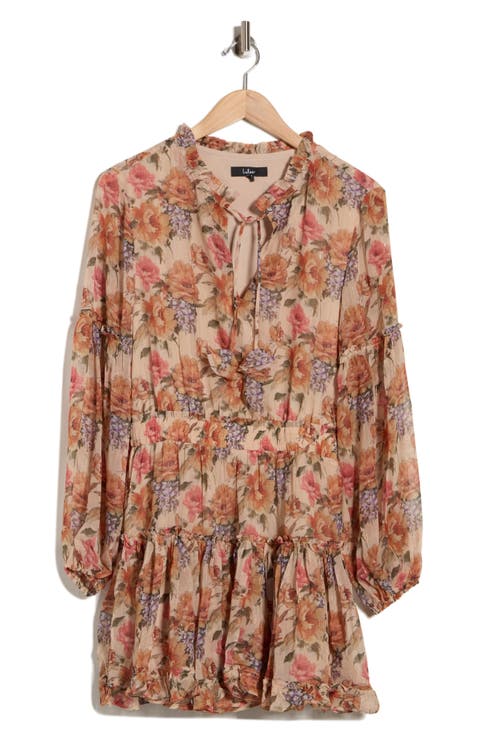 Zoe Long Sleeve Chiffon Minidress