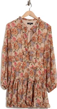 Lulus Zoe Long Sleeve Chiffon Minidress