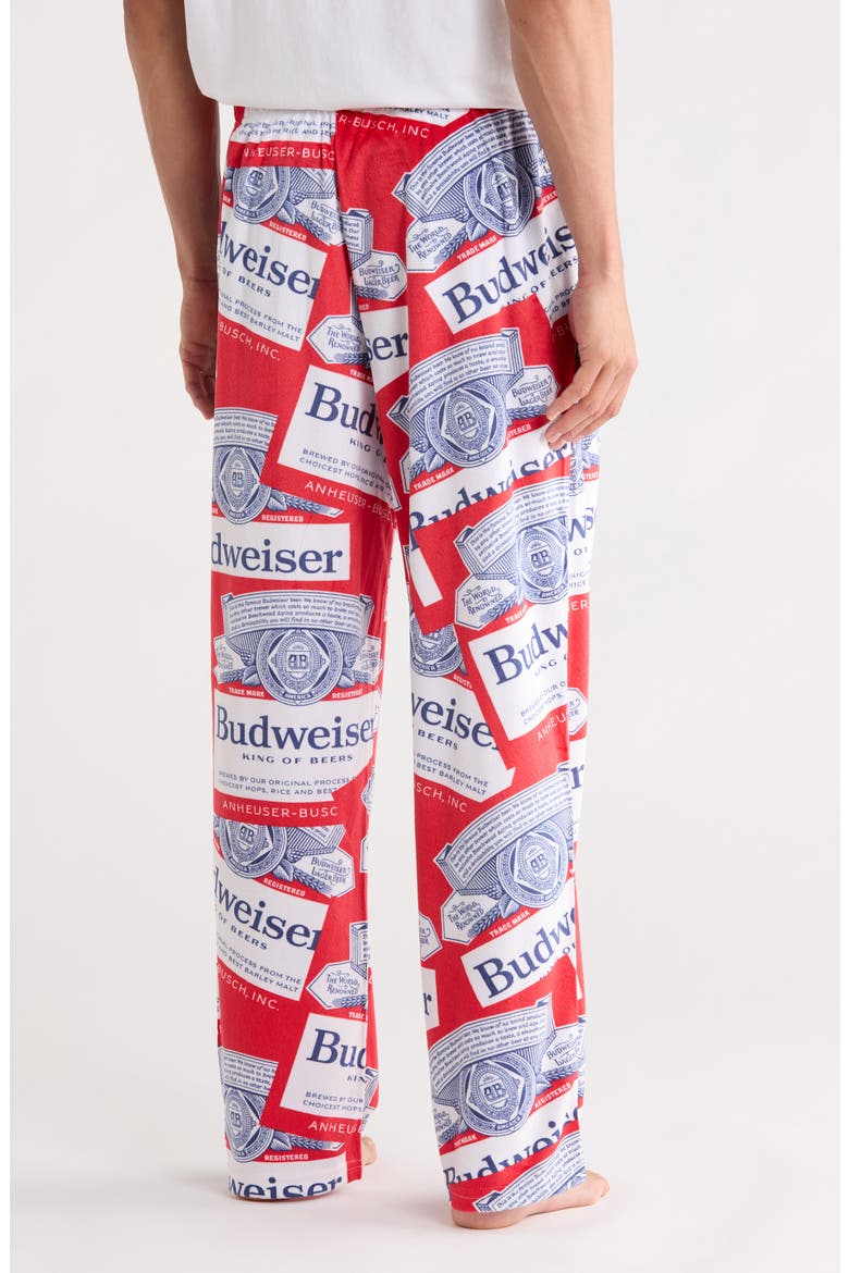 Budweiser Pajama Pants, Alternate, color, RED