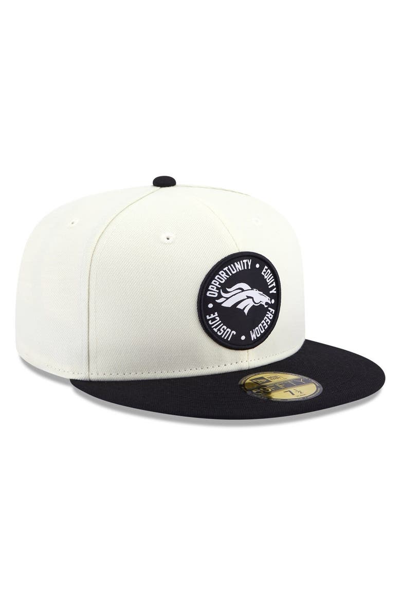 Men's New Era Cream/Black Denver Broncos 2022 Inspire Change  59FIFTY Fitted Hat, Alternate, color, Cream