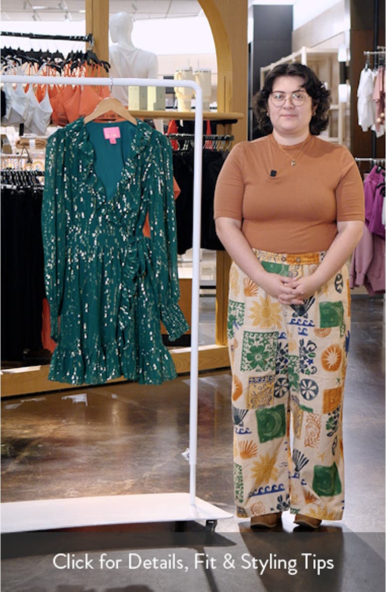 Birdy Long Sleeve Wrap Silk Minidress, sales video thumbnail