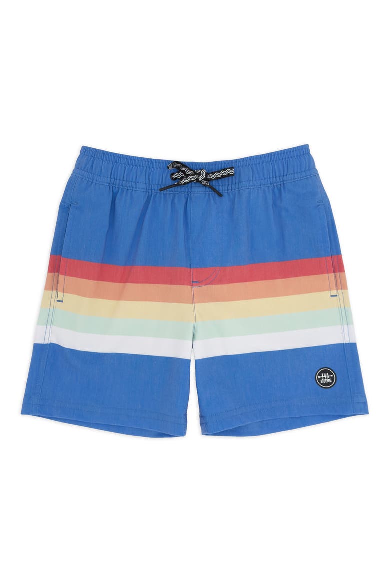 Kids' Stripe Volley Trunks, Main, color, MARINA BLUE