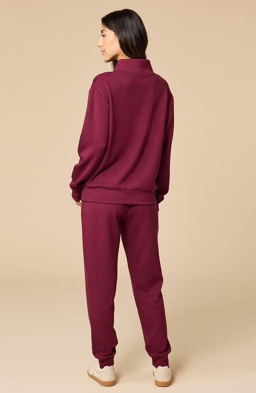 Softies Athleisure Dreamtech 1/4 Zip Jogger Set In Burgundy