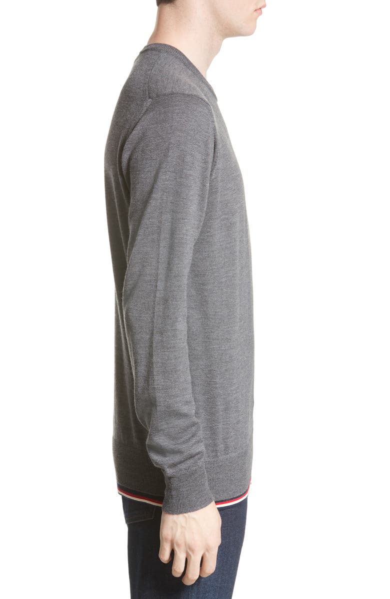 Moncler Maglione Tipped Wool Sweater, Alternate, color, 