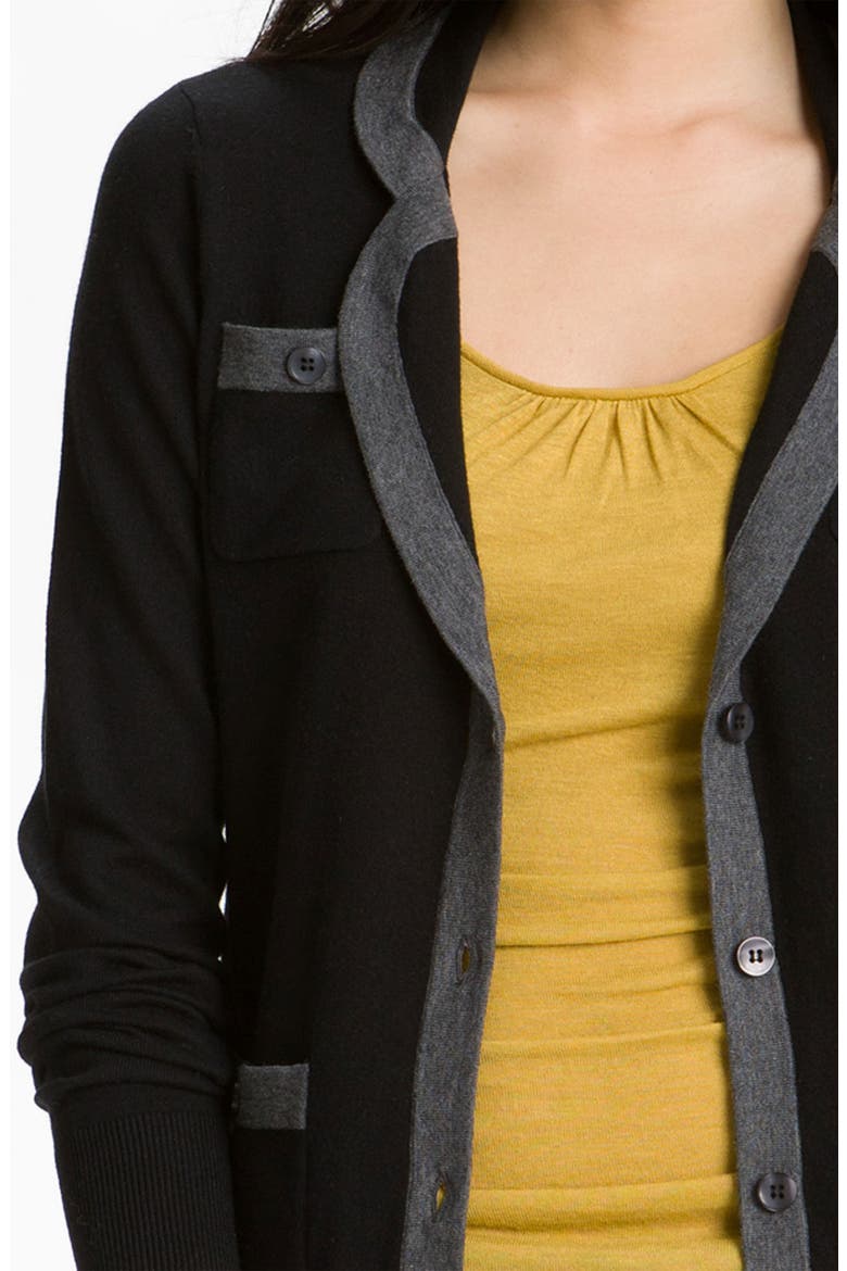 Tipped Sweater Blazer, Alternate, color, BLACK/ HEATHER GREY COLORBLOCK