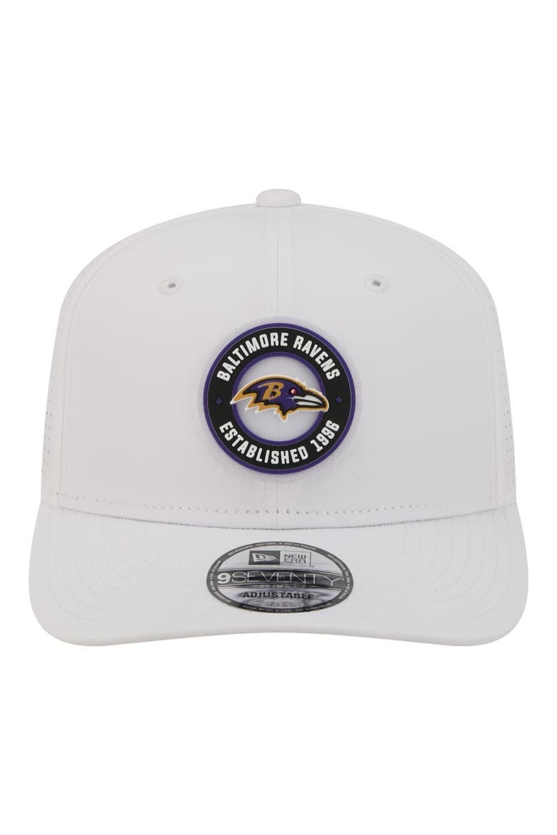 Men's New Era  White Baltimore Ravens COOLERA 9SEVENTY Adjustable Hat, Alternate, color, White