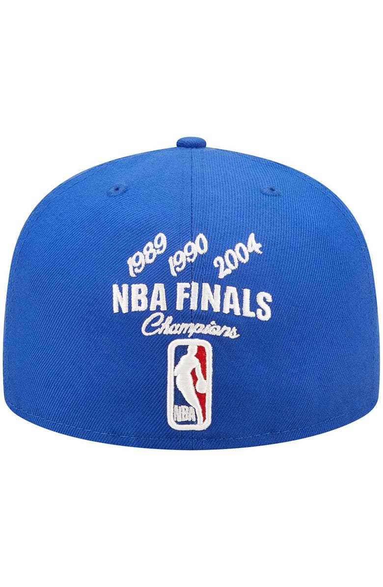 New Era Men's New Era Blue Detroit Pistons 3x NBA Finals Champions Crown 59FIFTY Fitted Hat, Alternate, color, 