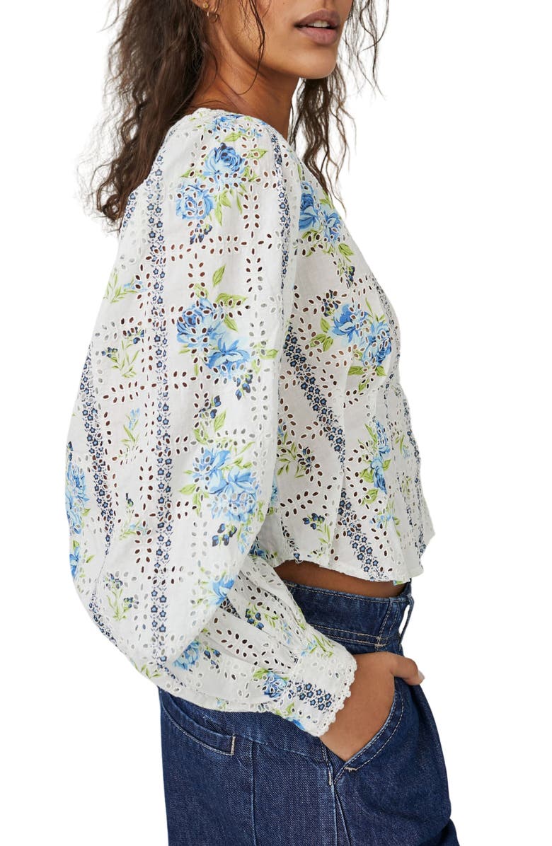 Free People Blossom Eyelet Top, Alternate, color, 