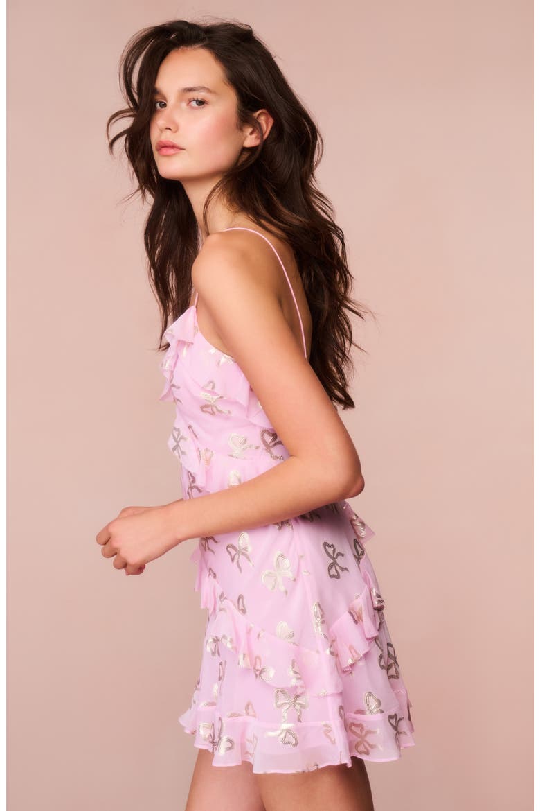 lomina fragrance print silk mini dress fitted lace wedding dress Lomina Fragrance Print Silk Mini Dress- Women's  Designer Luxury Dresses