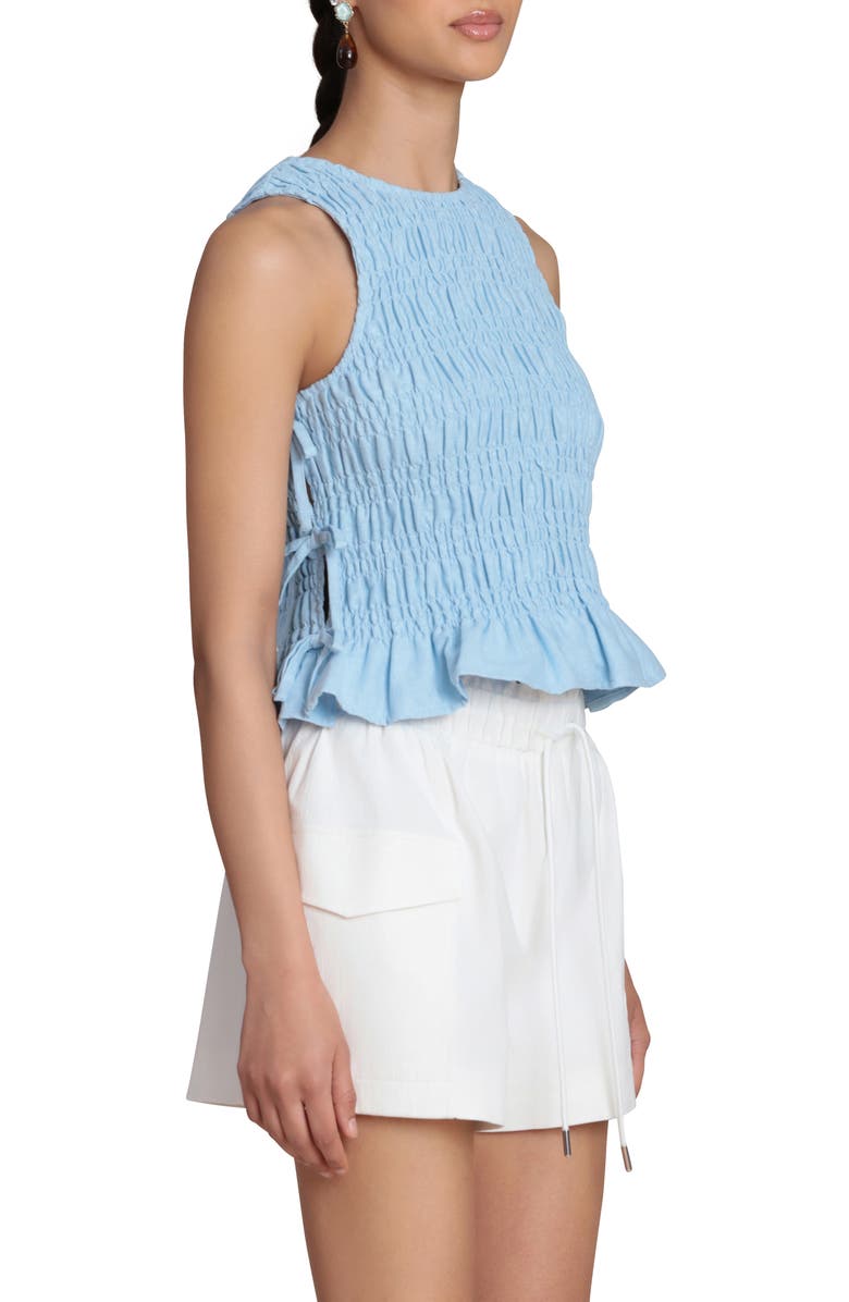 Avec Les Filles Smock Linen Blend Top, Alternate, color, Light Blue