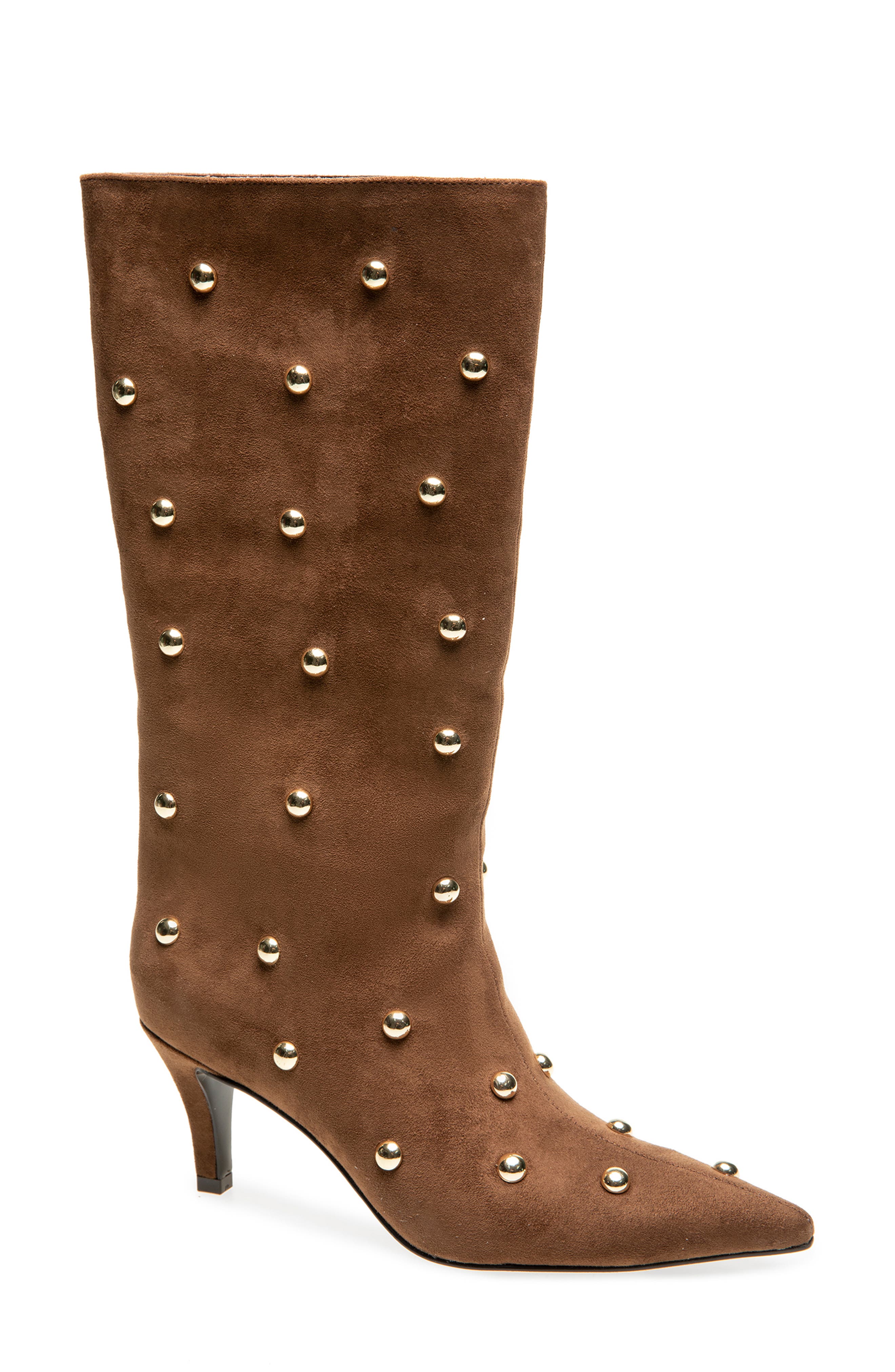 Heidi Studded Boot, Main, color, MOCHA FAUX SUEDEDNU