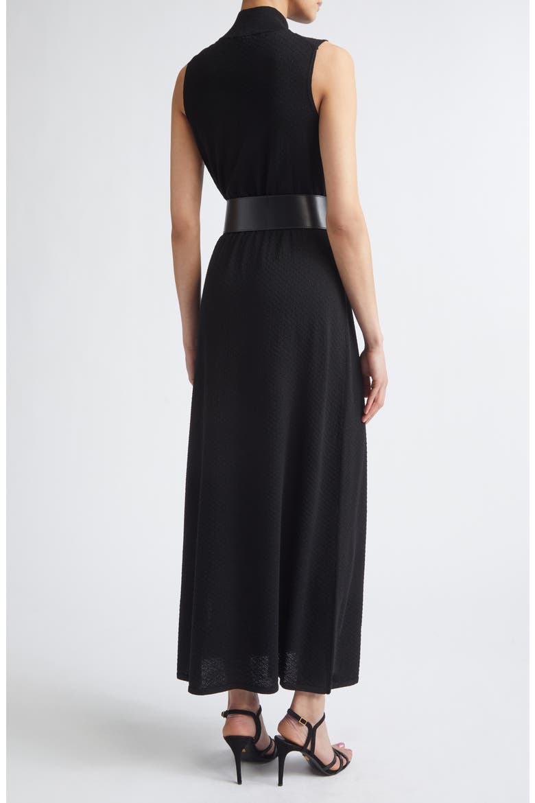 Funnel Neck Sleeveless Knit Maxi Dress, Alternate, color, 22 BLACK