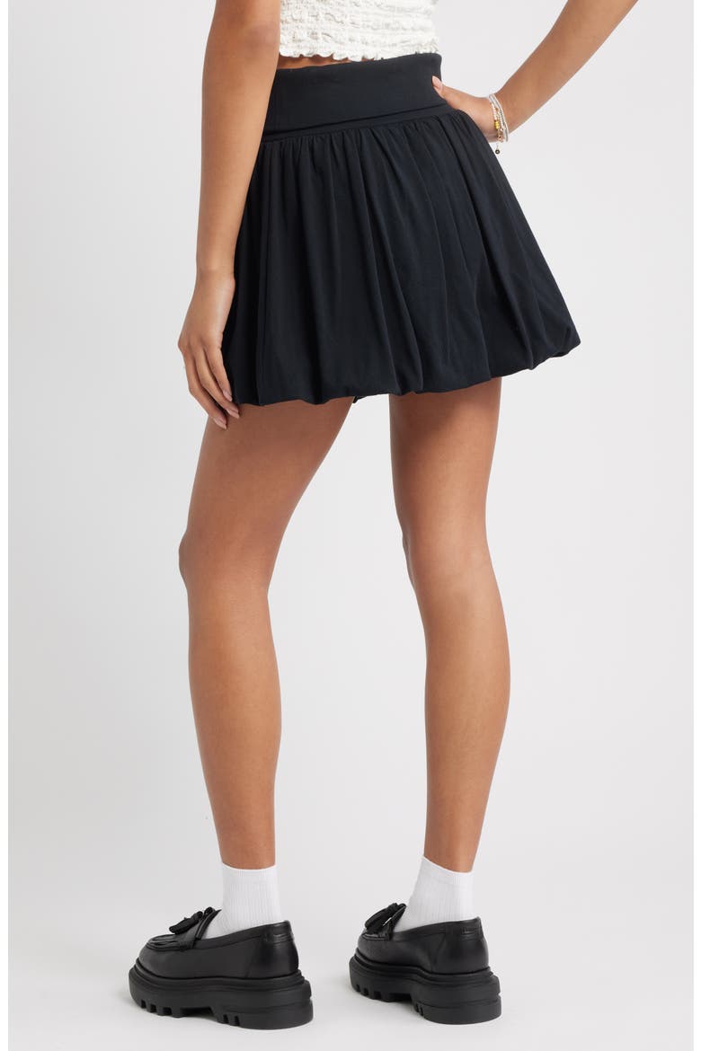 Bubble Hem Miniskirt, Alternate, color, BLACK