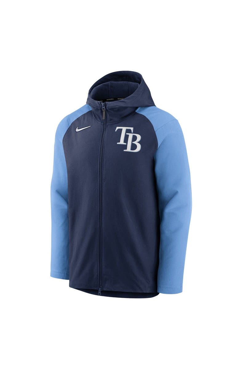 Nike Men's Nike Navy/Light Blue Tampa Bay Rays Authentic Collection Performance Raglan Full-Zip Hoodie, Alternate, color,
