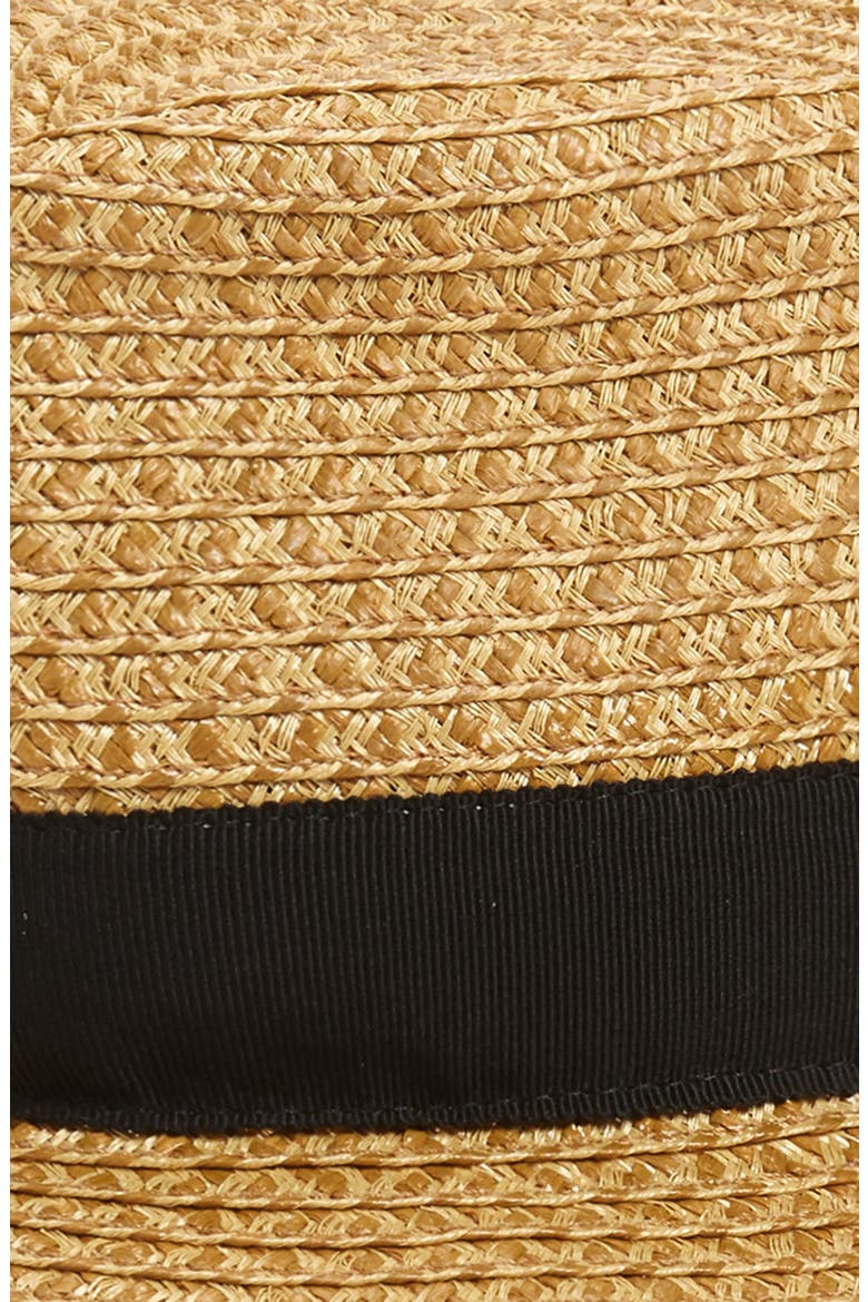 Look Again Packable Fedora, Alternate, color, NATURAL/BLACK
