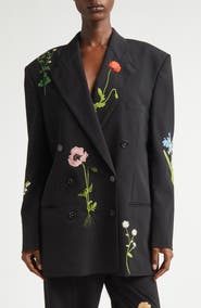 Stella McCartney Flower Embroidery Wool Jacket