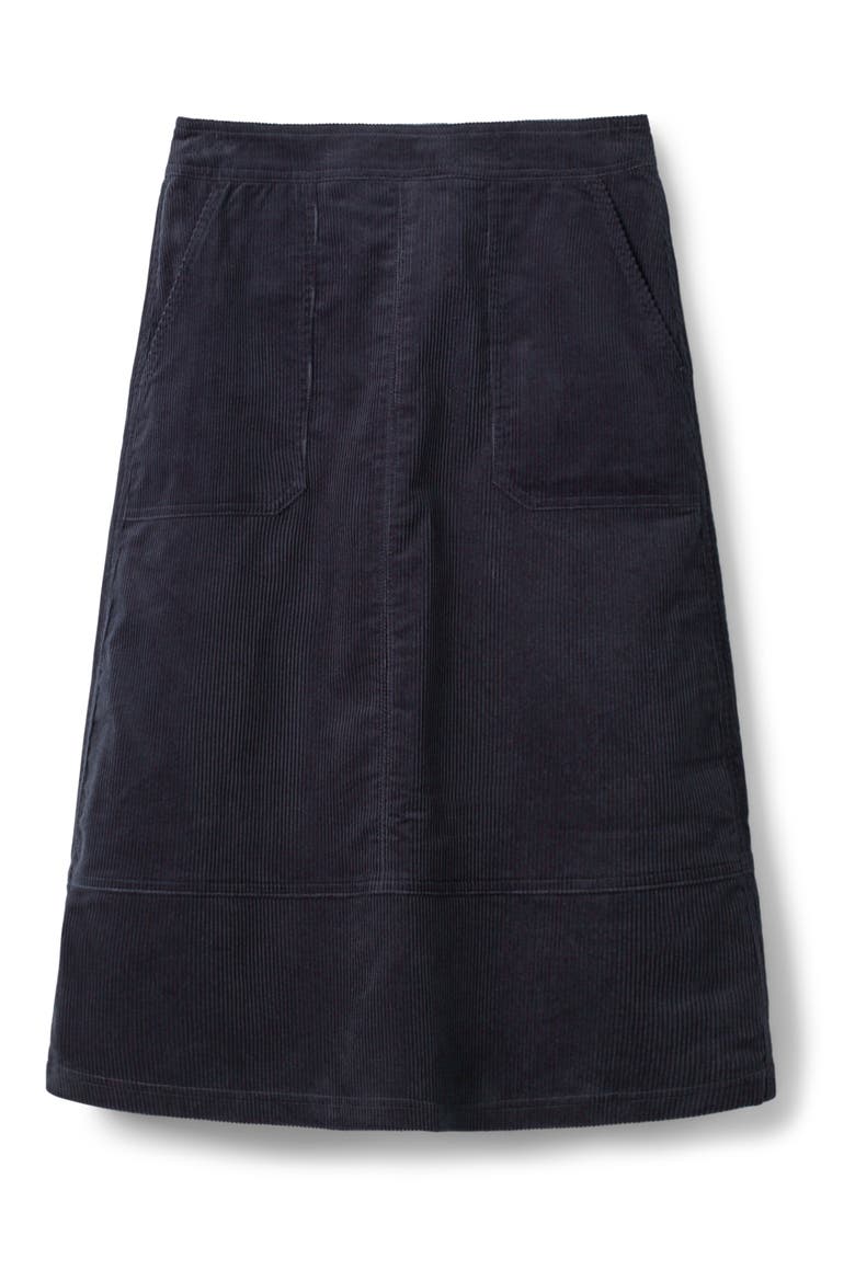 Patch Pocket Corduroy Midi Skirt, Alternate, color, WHALE GREY
