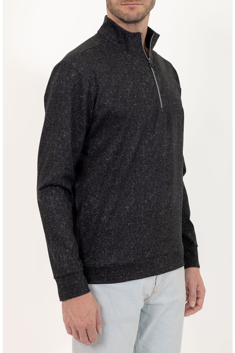 Casual Quarter Zip Pullover Sweater, Alternate, color, BLACK