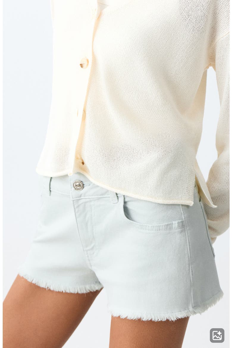 Reversible Waistband Denim Mini Shorts, Alternate, color, BLUE
