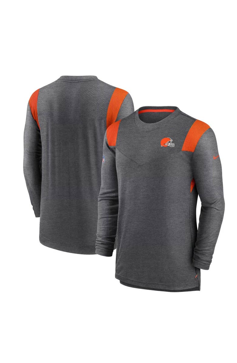 Nike Men's Nike Charcoal Cleveland Browns Sideline Tonal Logo Performance Player Long Sleeve T-Shirt, Main, color, Charcoal