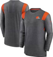 Nike Men's Nike Charcoal Cleveland Browns Sideline Tonal Logo Performance Player Long Sleeve T-Shirt