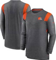 Nike Men's Nike Charcoal Cleveland Browns Sideline Tonal Logo Performance Player Long Sleeve T-Shirt