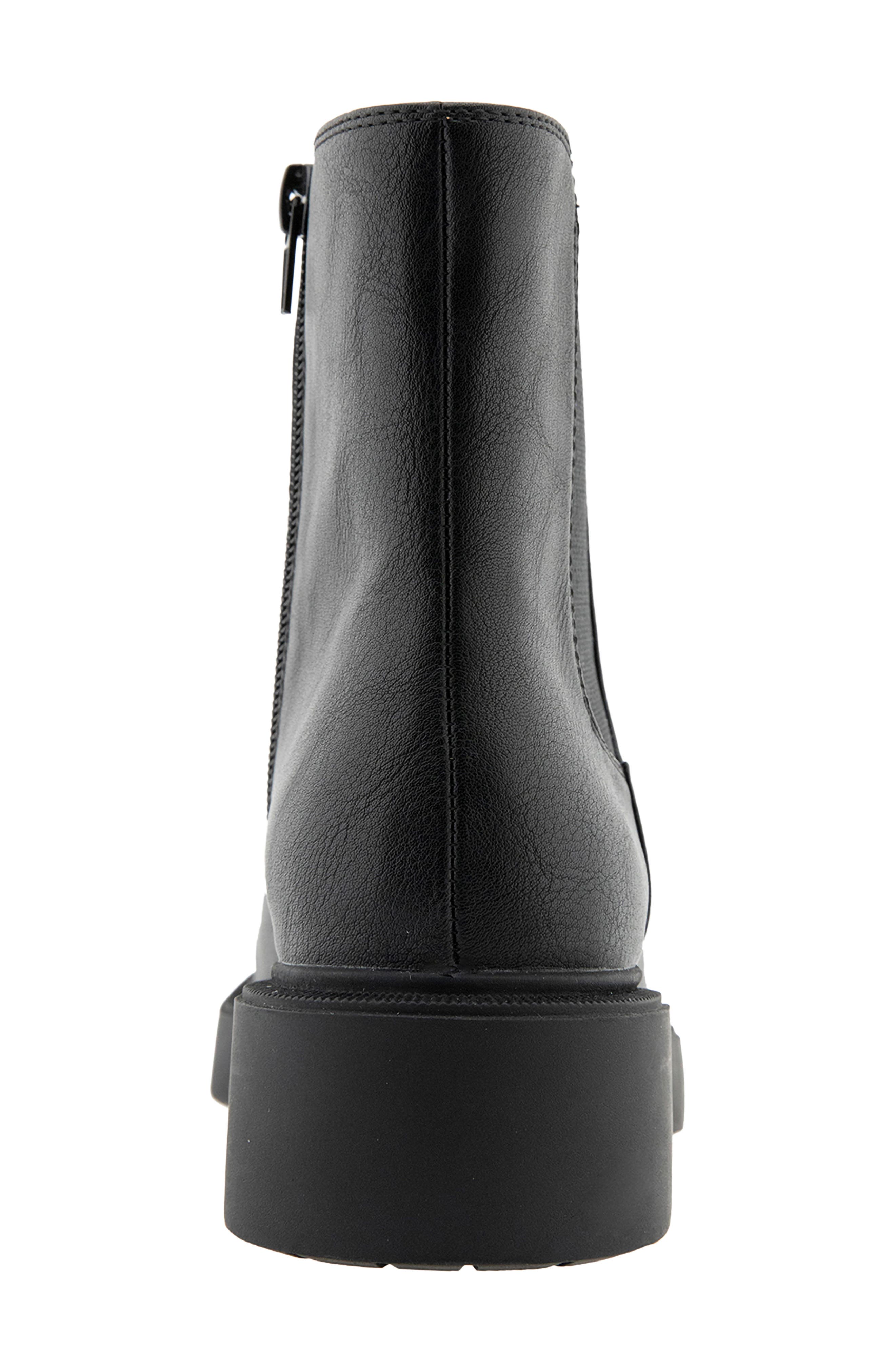 Ronnie Faux Leather Combat Boot, Alternate, color, BLACK
