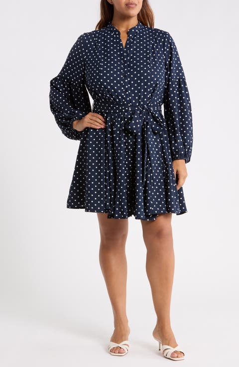 Polka Dot Button Down Minidress