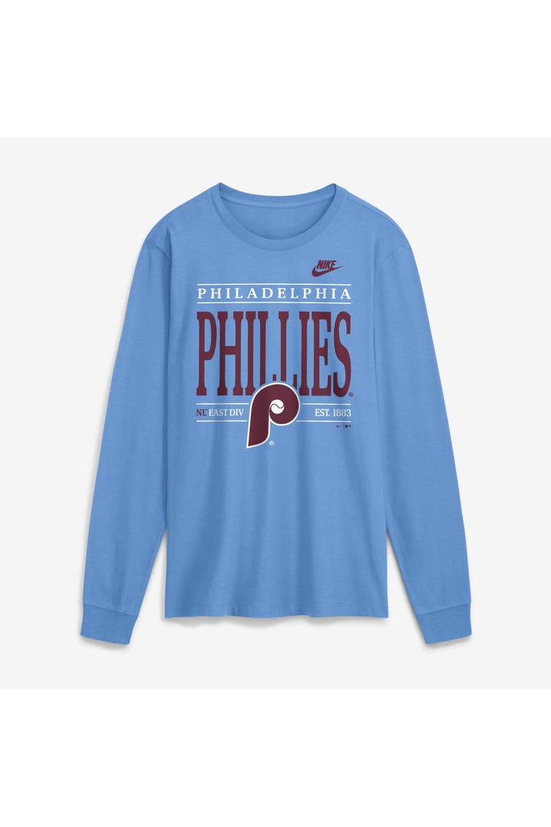 Men's Nike Light Blue Philadelphia Phillies Cooperstown Graphic Long Sleeve T-Shirt, Main, color, Light Blue