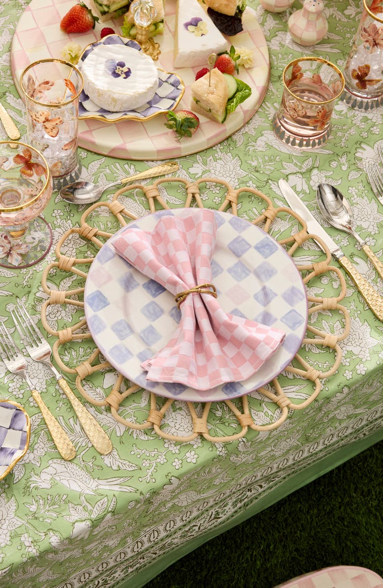 MACKENZIE CHILDS Pink Check Set of 4 Napkins, Alternate, color, Pink