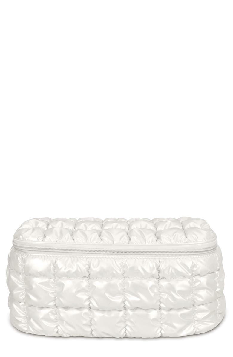 Iscream Kids' Shiny Puffer Cosmetics Case, Main, color, White