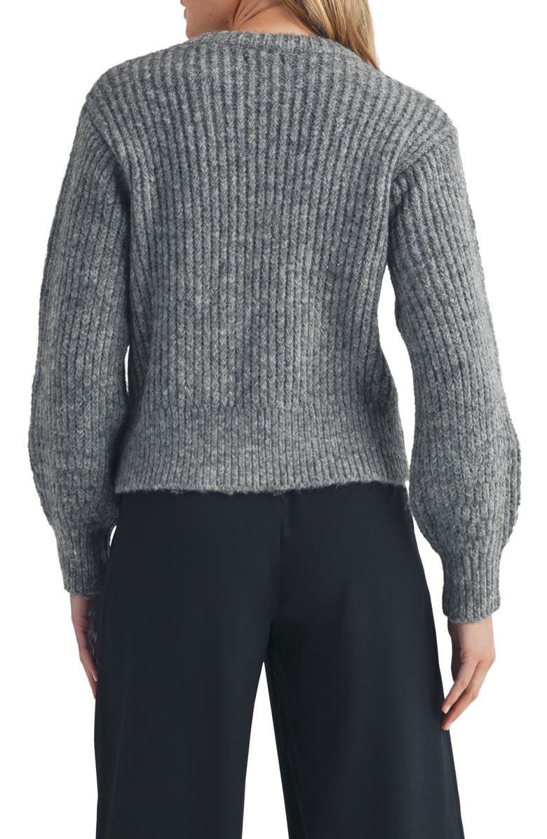 Lush Velvet Bow Embellished Sweater, Alternate, color, Charcoal