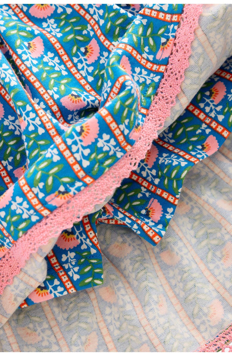 Mini Boden Kids' Tiered Ruffle Jersey Skort, Alternate, color, Kingfisher Blue Floral Vine