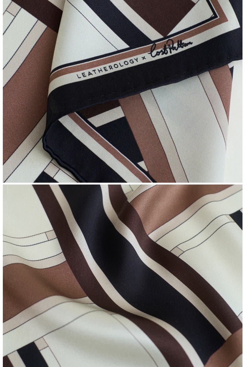 x Leatherology Silk Pocket Square, Alternate, color, BLACK