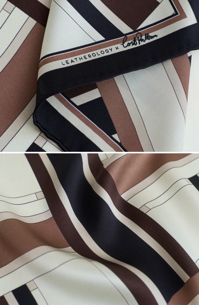 Lost Pattern x Leatherology Silk Pocket Square, Alternate, color, Black