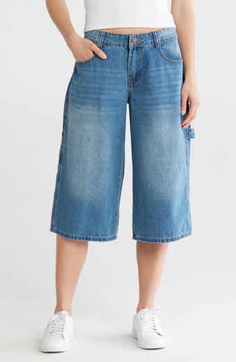 【INCHANT ME】Culotte Wide Denim Shorts MOTHER The Culotte Fray Hem Denim Shorts | Nordstromrack