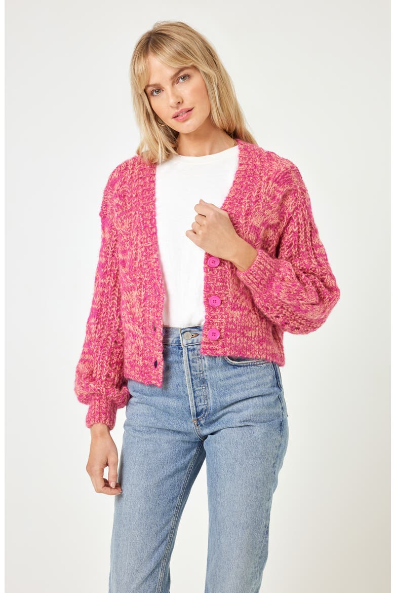 Strawberry Fields Cropped Cardigan, Alternate, color, STRAWBERRY MARL